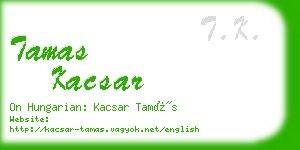 tamas kacsar business card